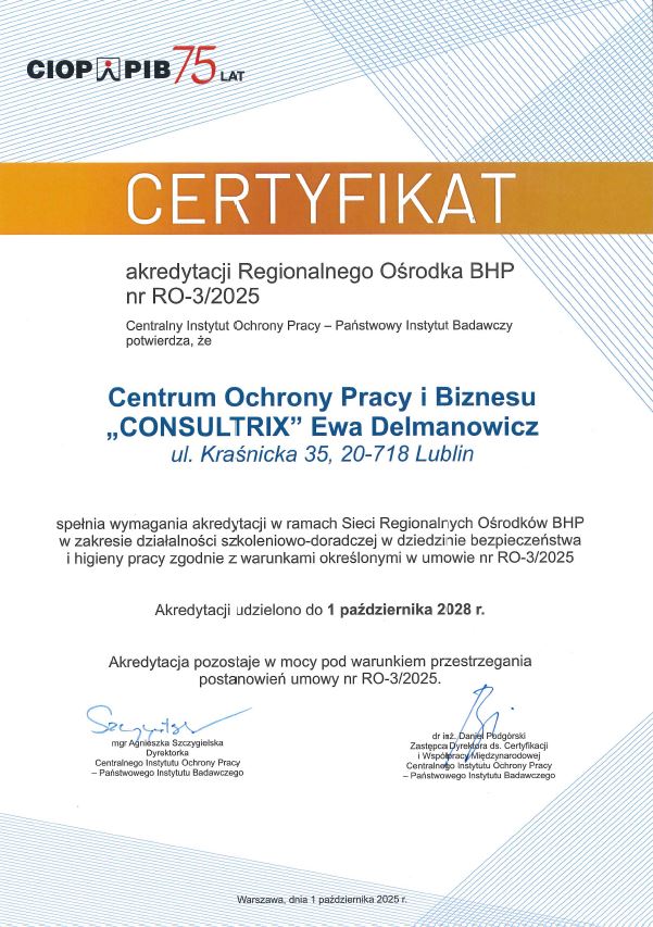 2025 Certyfikat CIOP